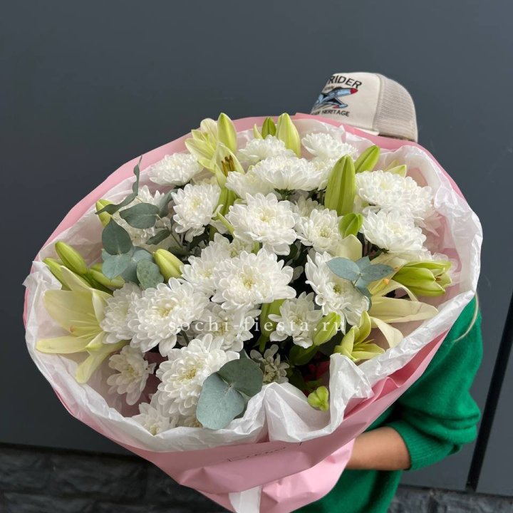  Букет  хризантемы и лилии в Пскове