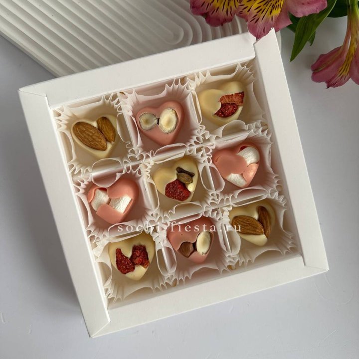 Набор конфет из бельгийского шоколада Сердца в Пскове
