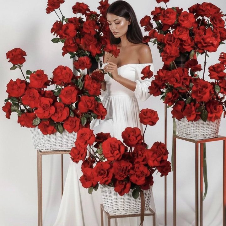 Сет из красных французских роз в Пскове