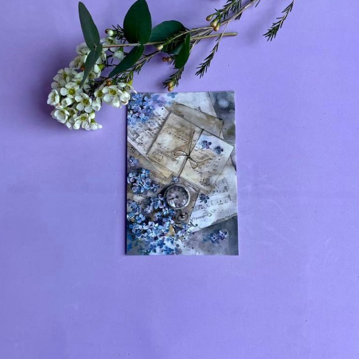 Открытка к букету "Время" в Пскове