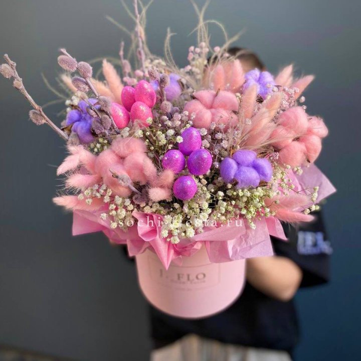 Сухоцветы в коробке  в Пскове