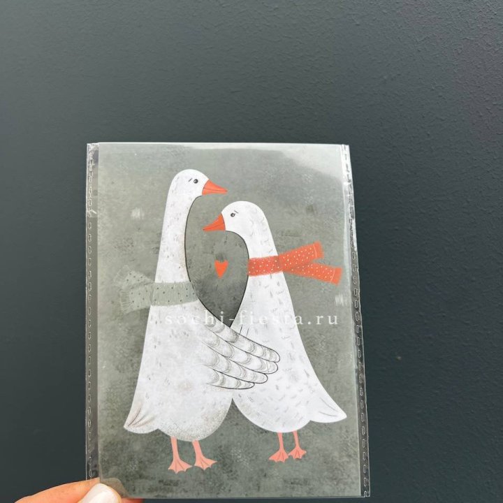 Открытка к букету "Гуси” в Пскове